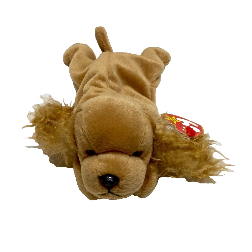 Vintage Ty Beanie Babies Spunky Cocker Spaniel Plush Dog Retired PVC 1997 Rare